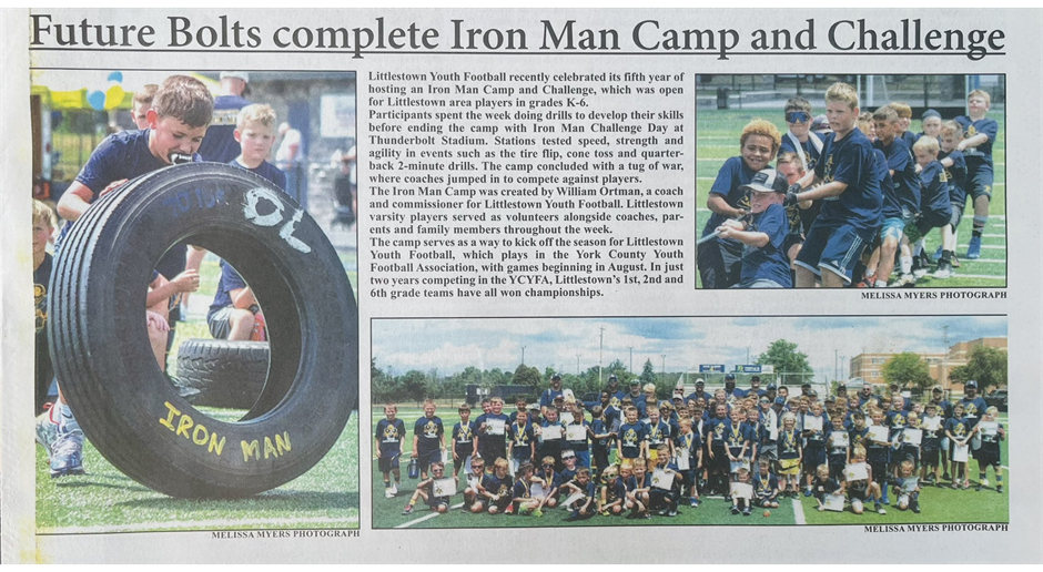 Gettysburg Times Article: Future Bolts compete Iron Man Camp and Challenge 